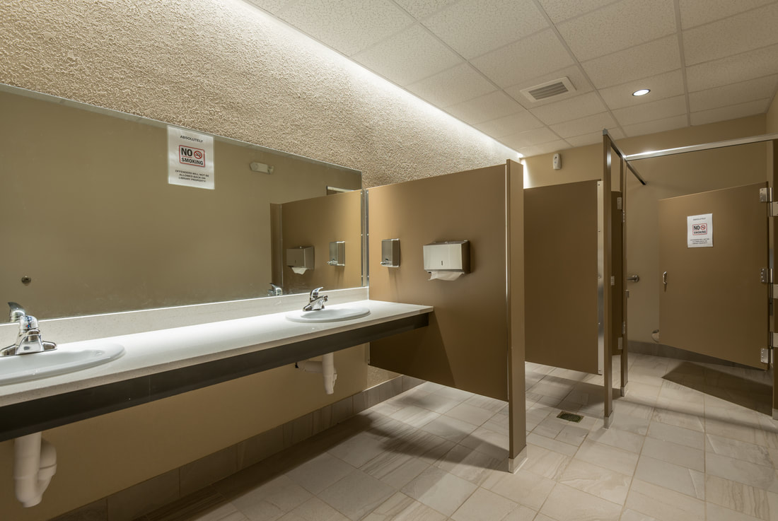 Bathrooms in the New Madisonville Public Library