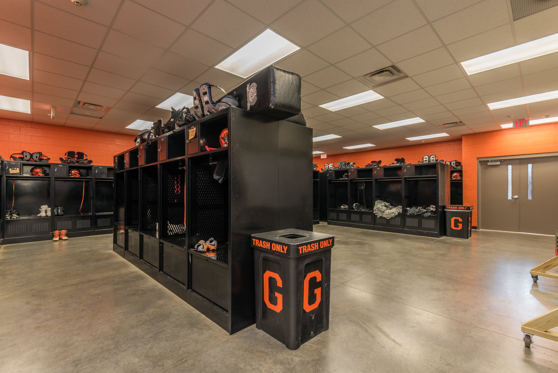 Locker area in Greenback High School Field House