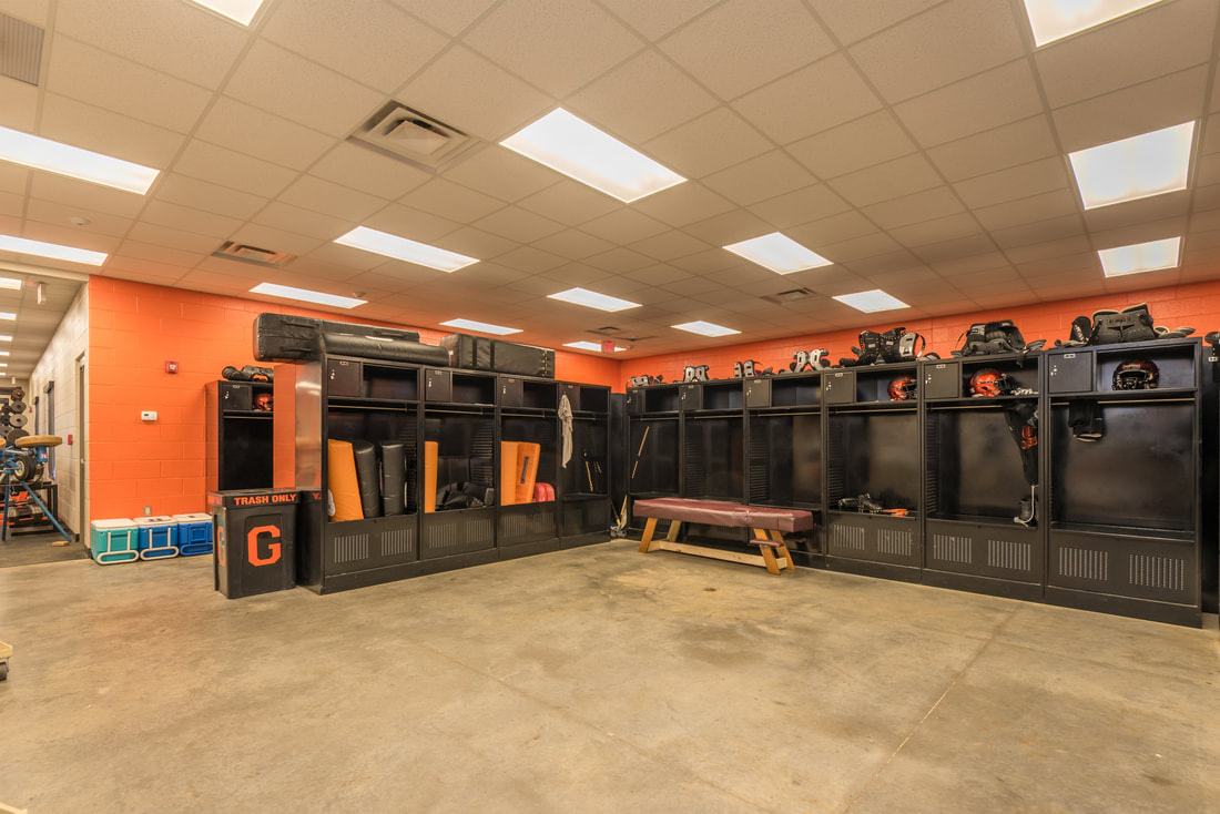 Locker area in Greenback High School Field House