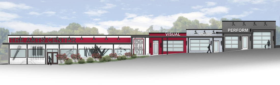 3D Rendered Exterior of The Athens Art Center