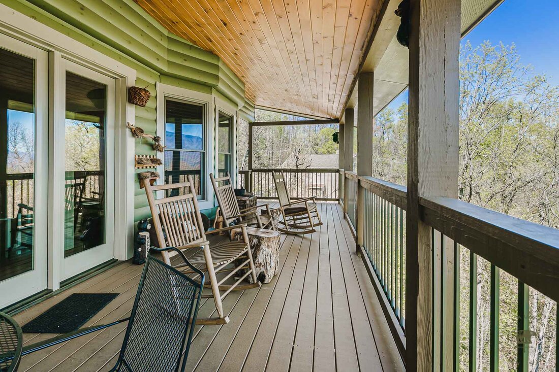 Lower Level Porch with a View at the Gatlinburg Manor Chalet