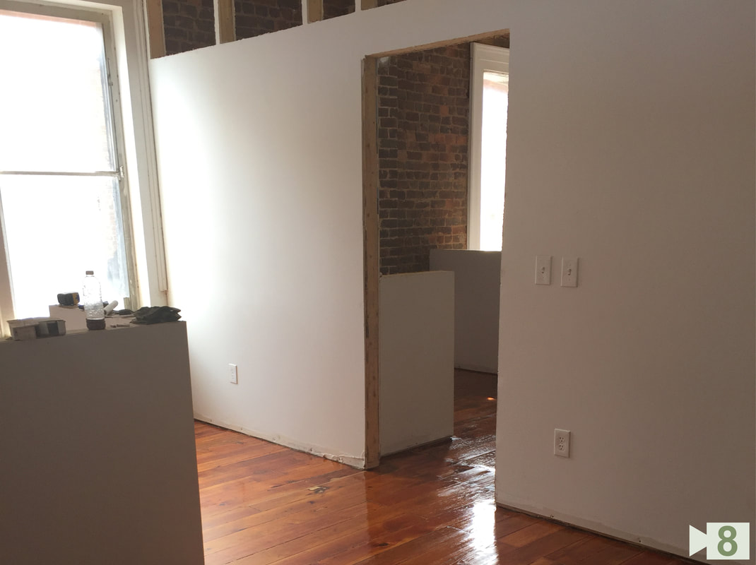 Work Space Entry Framing with New Drywall