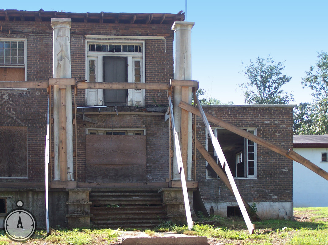 Rear View of Porch and Balcony and Columns