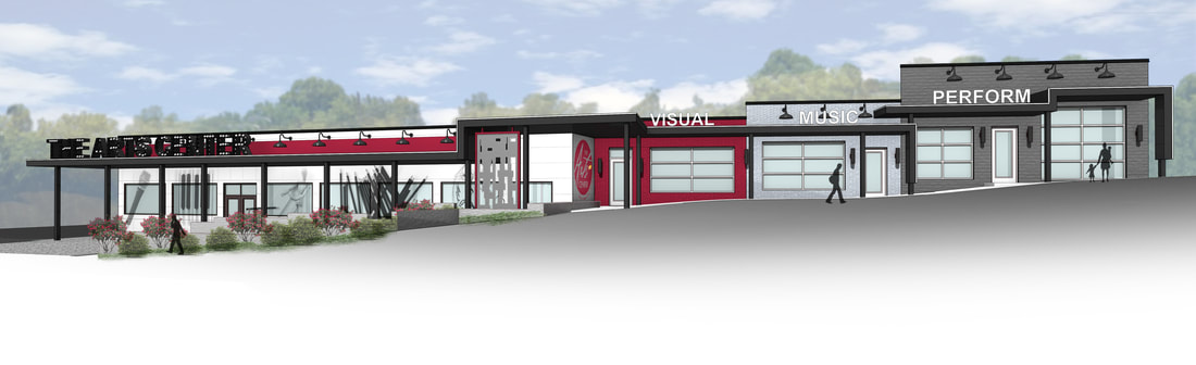 3D Rendered Exterior of The Athens Art Center