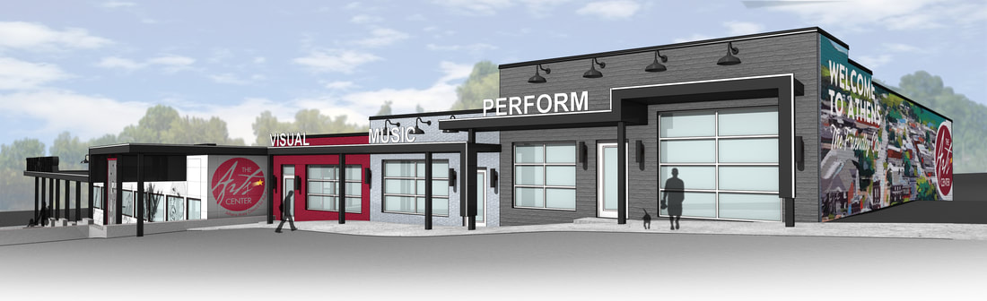 3D Rendered Exterior of The Athens Art Center