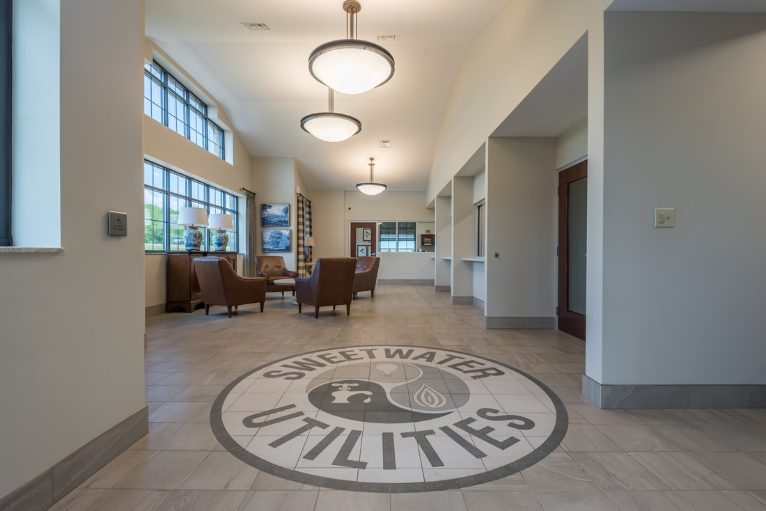 Lobby in Sweetwater Utility Boards New Building