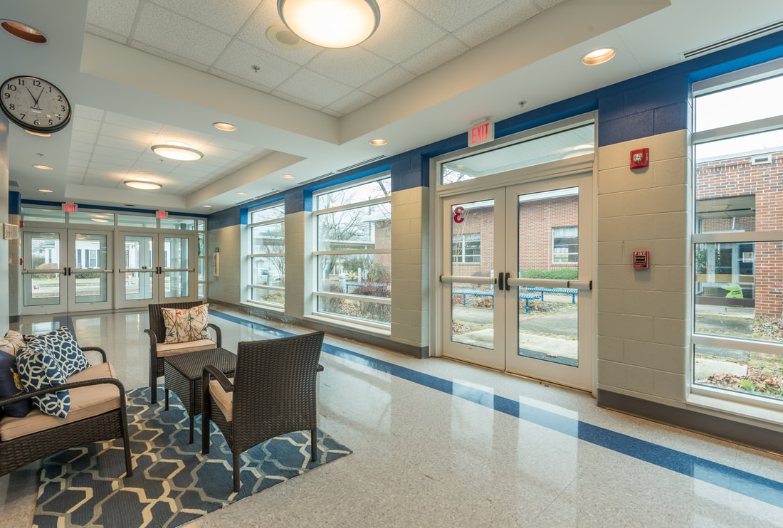 Entrance corridor in Sweetwater Elementary School Addition
